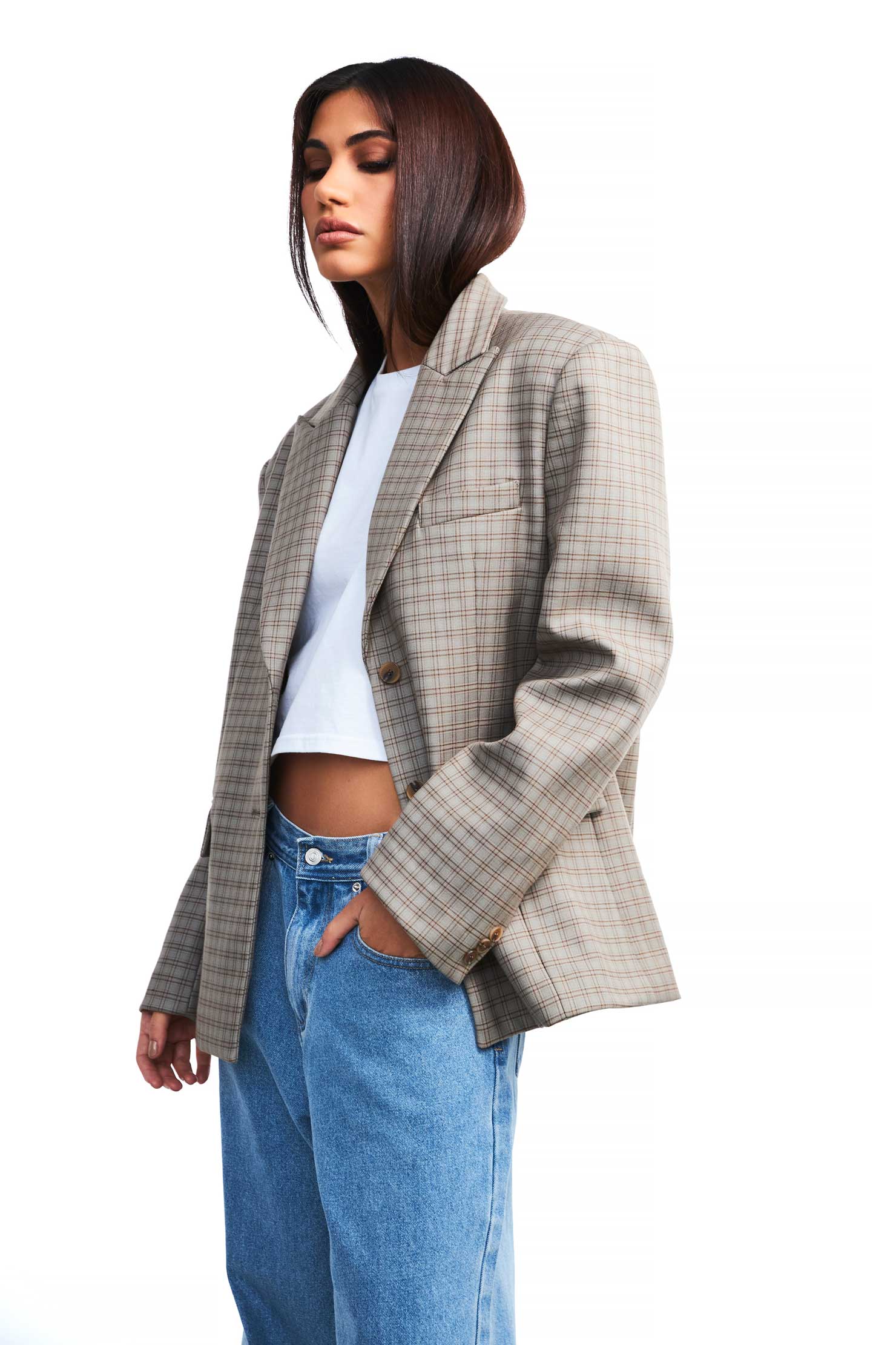 Oversized 2024 checked blazer