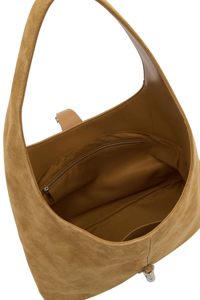 THE PIPER HONEY SUEDE BAG