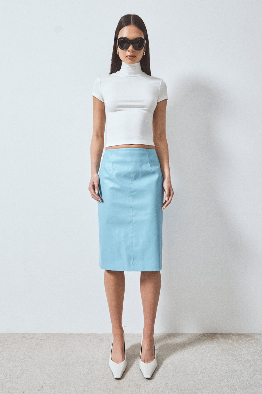 THE DEMPSEY AQUAMARINE MIDI SKIRT | CAMPAIGN