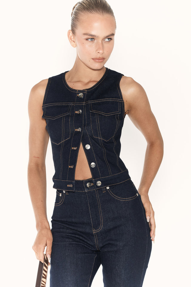 THE RINA DARK BLUE VEST 