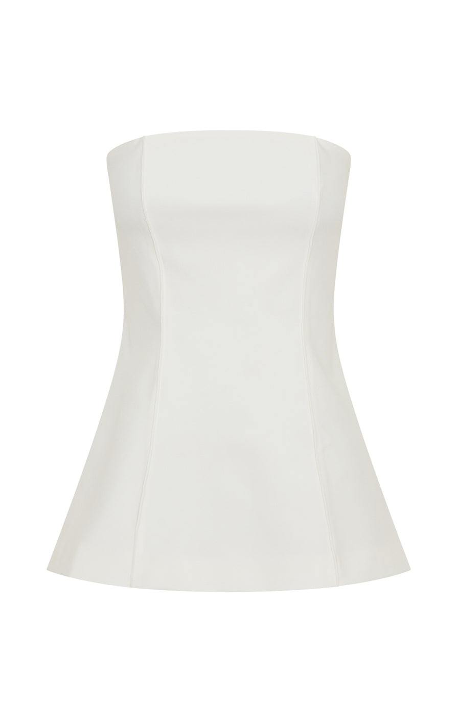 THE REMY WHITE STRAPLESS TOP | ghost