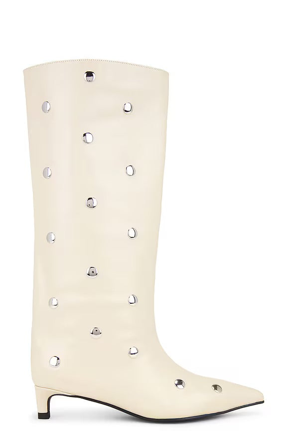 THE STACEY WHITE STUD BOOT 