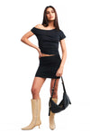 THE KATIA MINI SKIRT BLACK | model
