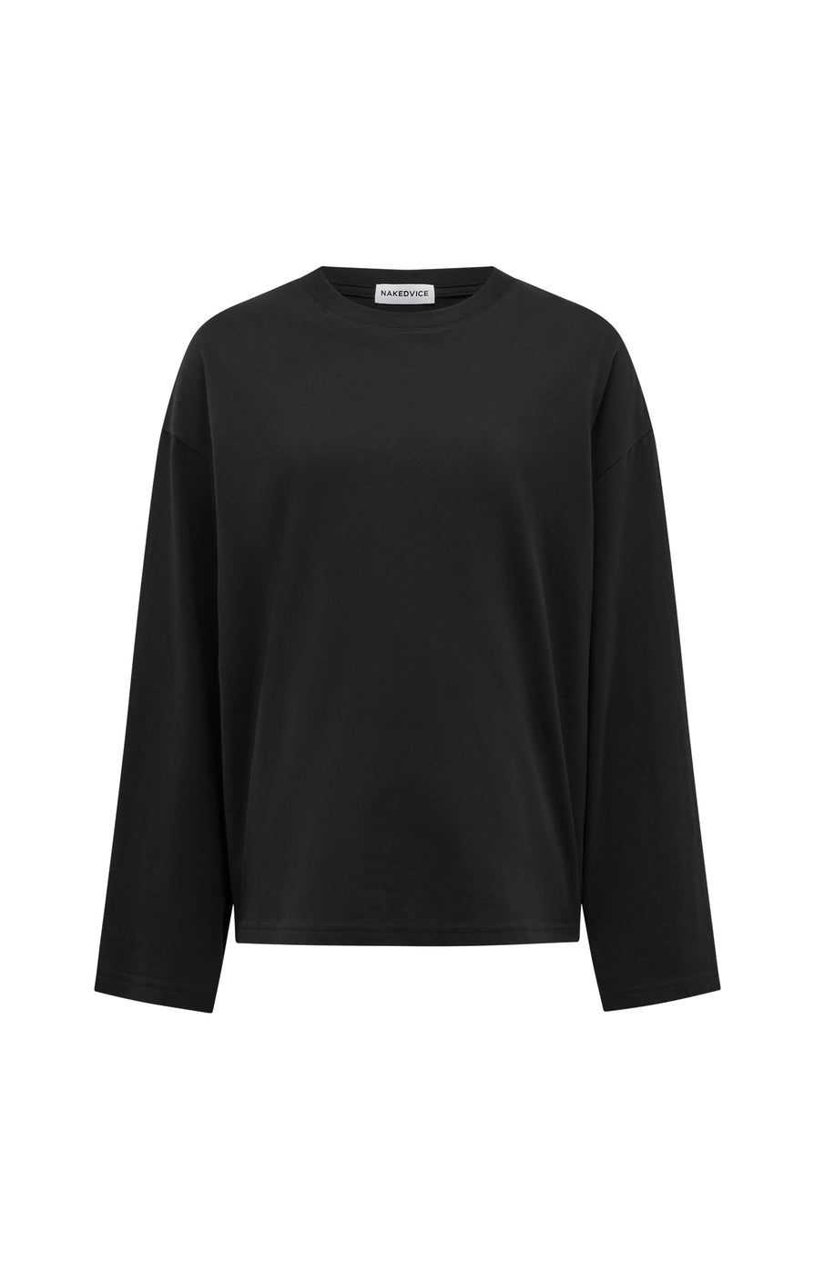 THE ARCHIE BLACK LONGSLEEVE TOP | GHOST