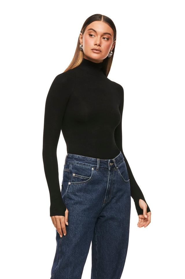 THE TULSA BLACK TURTLENECK TOP 