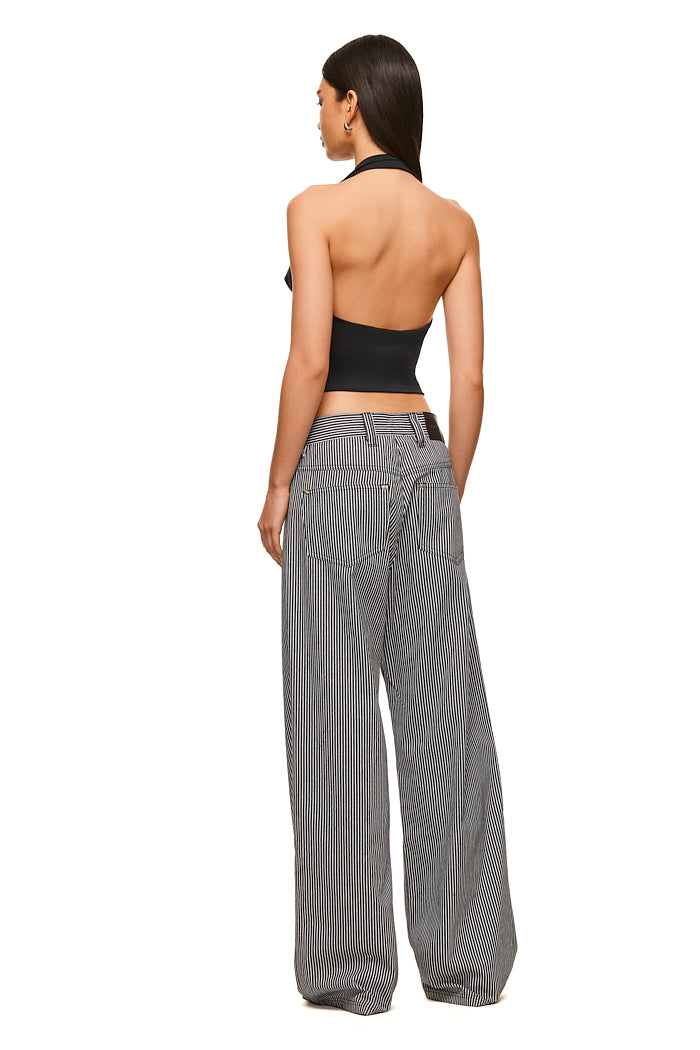 THE ABBY BLACK HALTER TOP | MODEL