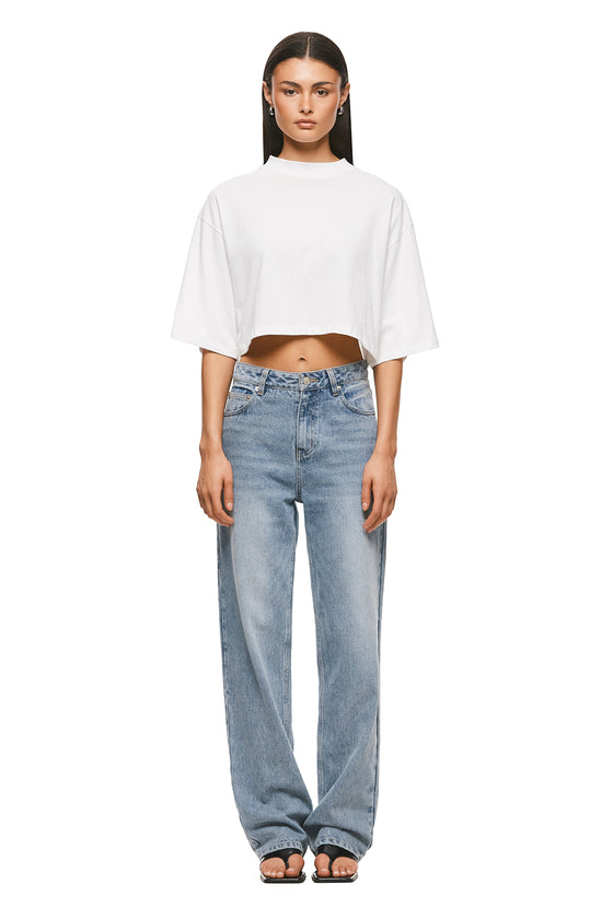 THE ALEX CROPPED WHITE TEE