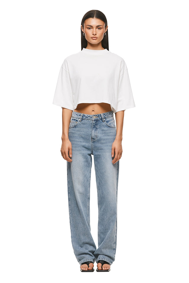 THE ALEX CROPPED WHITE TEE 