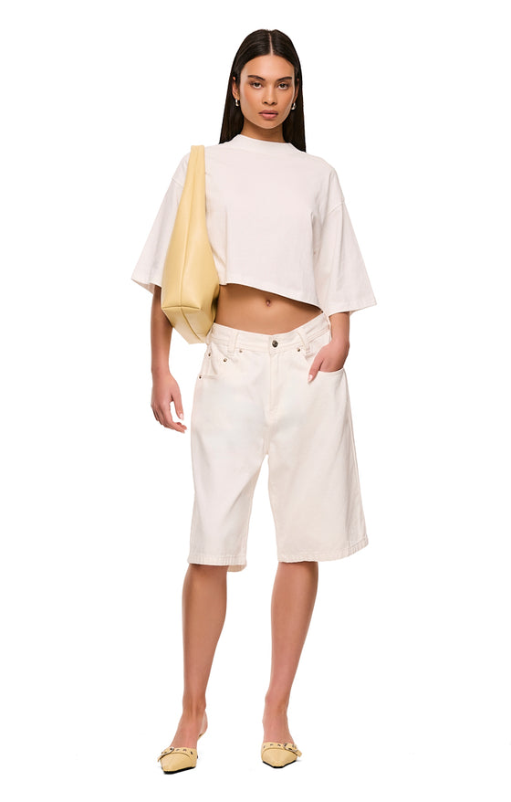 THE ALEX CROPPED WHITE TEE