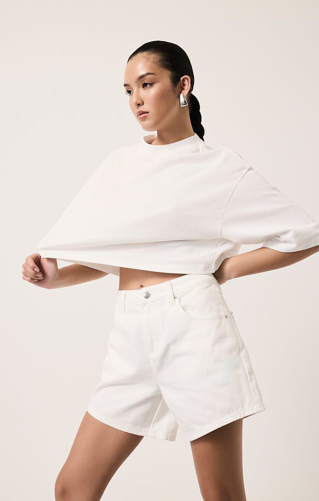 THE ALEX CROP WHITE TEE 