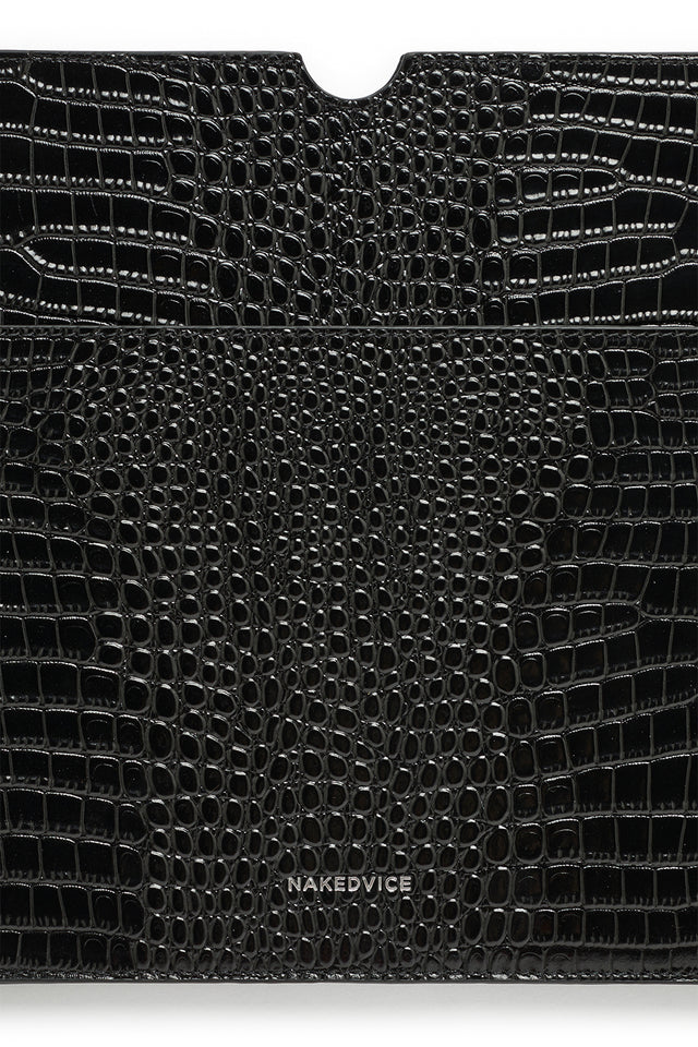 THE BASS BLACK CROC LAPTOP SLEEVE 