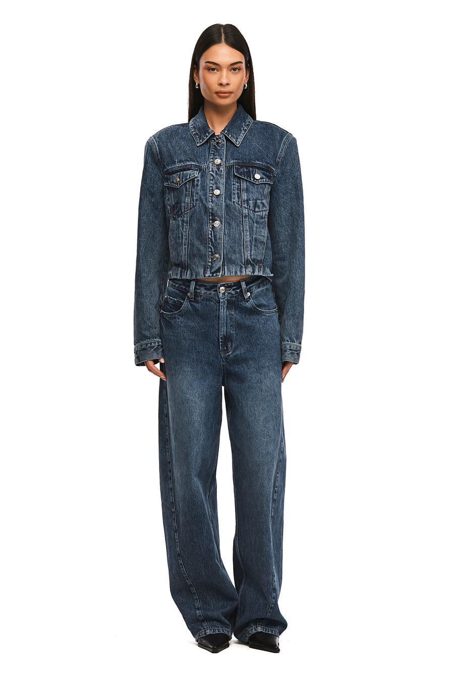 THE BAXTER WASHED INDIGO JACKET | MODEL