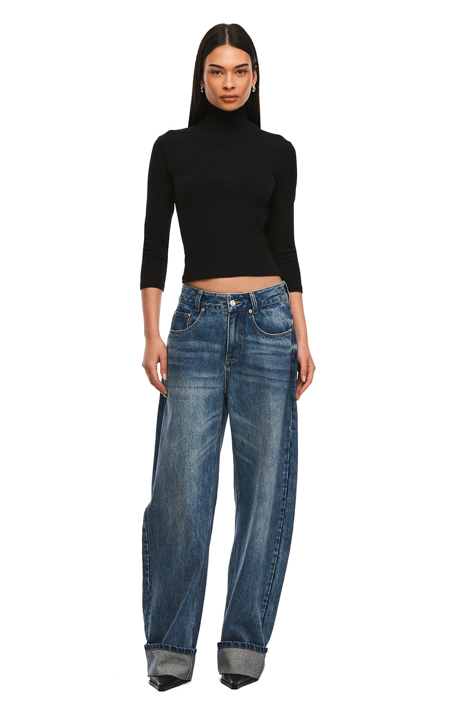 THE JENSEN TRUE BLUE CUFFED JEAN | MODEL
