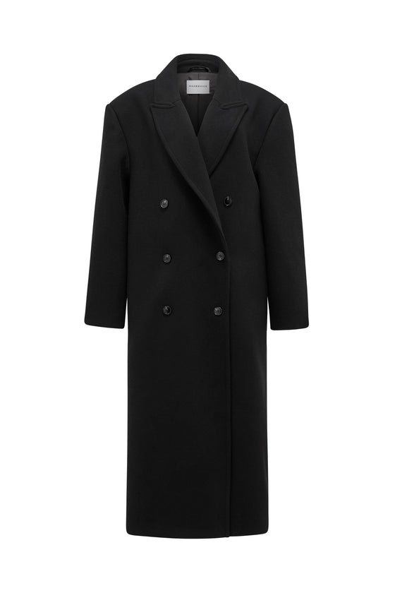 THE BOSTON BLACK OVERSIZED WOOL BLEND COAT