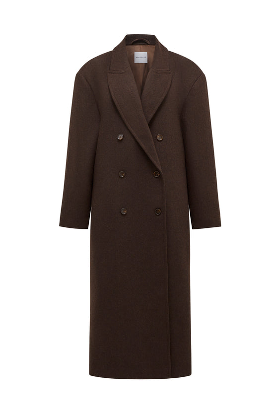 THE BOSTON BROWN OVERSIZED WOOL BLEND COAT