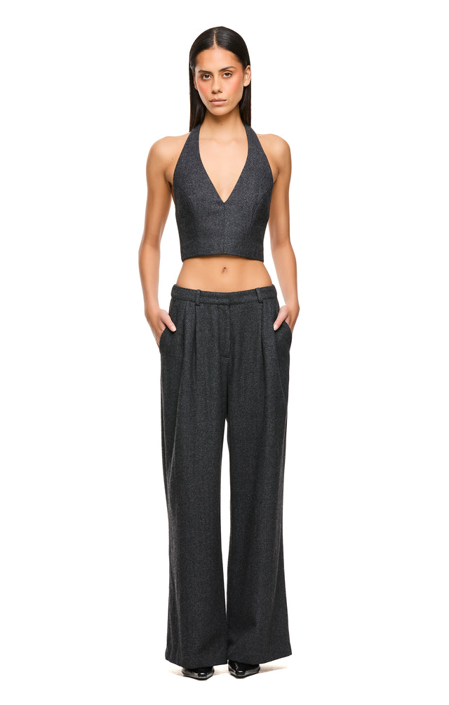 THE BOSTON GREY HALTER TOP 