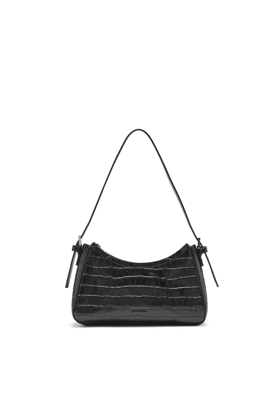 THE BRIAR BLACK CROC EMBOSSED MINI BAG | GHOST