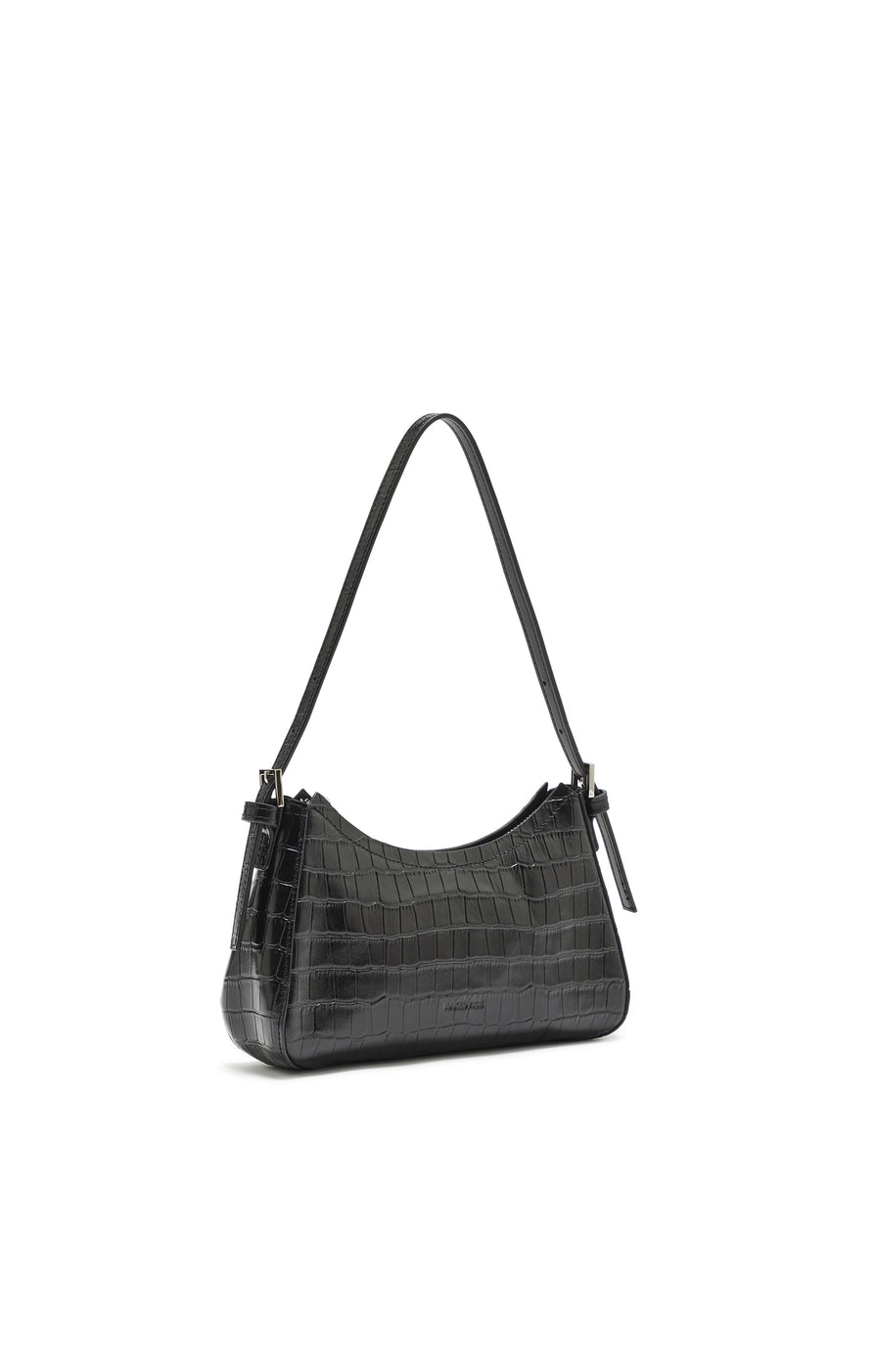 THE BRIAR BLACK CROC EMBOSSED MINI BAG | GHOST