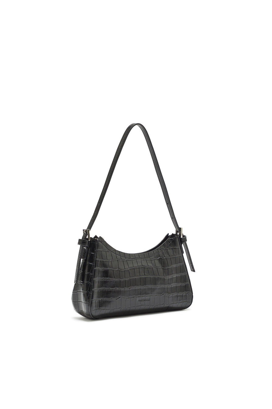 THE BRIAR BLACK CROC EMBOSSED MINI BAG | GHOST