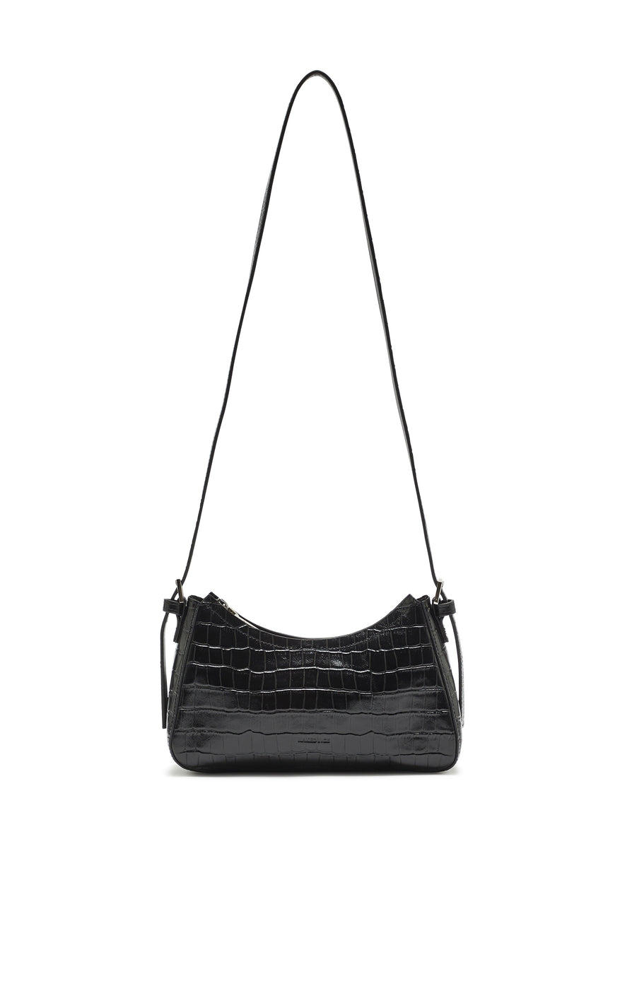 THE BRIAR BLACK CROC EMBOSSED MINI BAG | GHOST