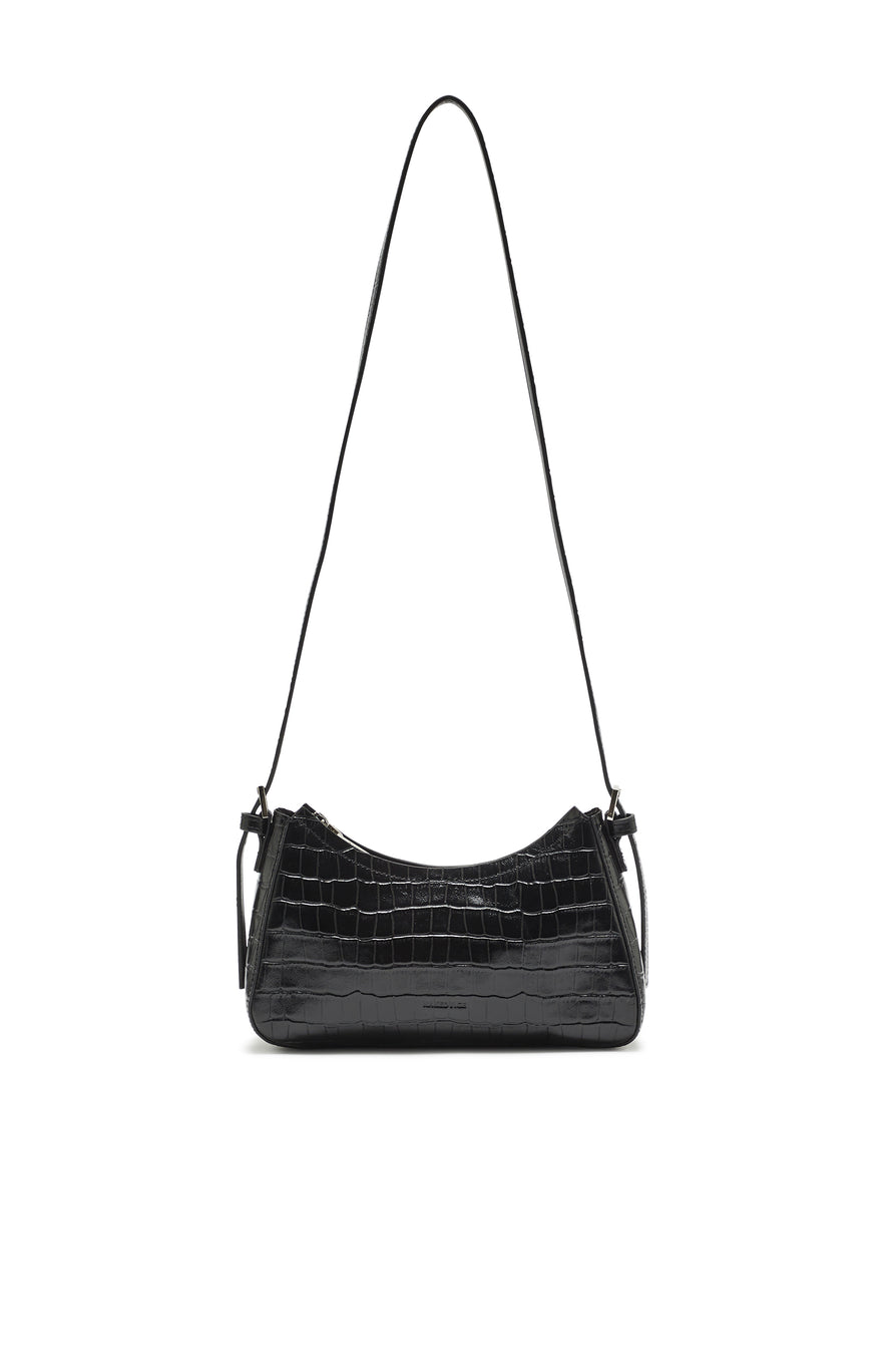 THE BRIAR BLACK CROC EMBOSSED MINI BAG | GHOST