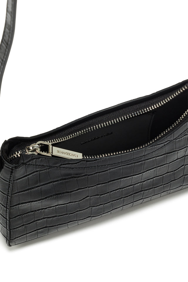 THE BRIAR BLACK CROC EMBOSSED MINI BAG 