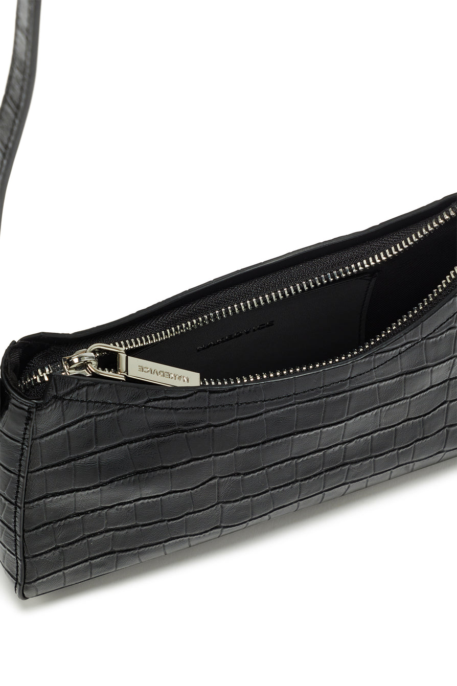 THE BRIAR BLACK CROC EMBOSSED MINI BAG | GHOST