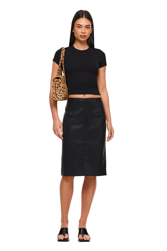 THE DEMPSEY BLACK MIDI SKIRT 