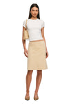 THE NICOLE BEIGE MIDI SKIRT | model
