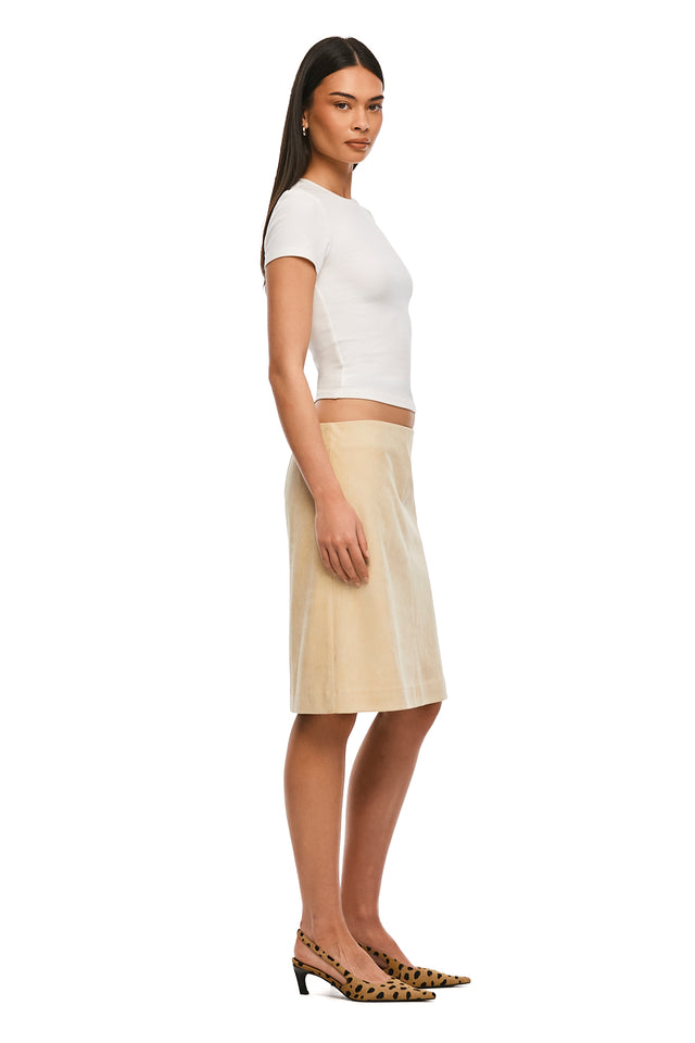 THE NICOLE BEIGE MIDI SKIRT 