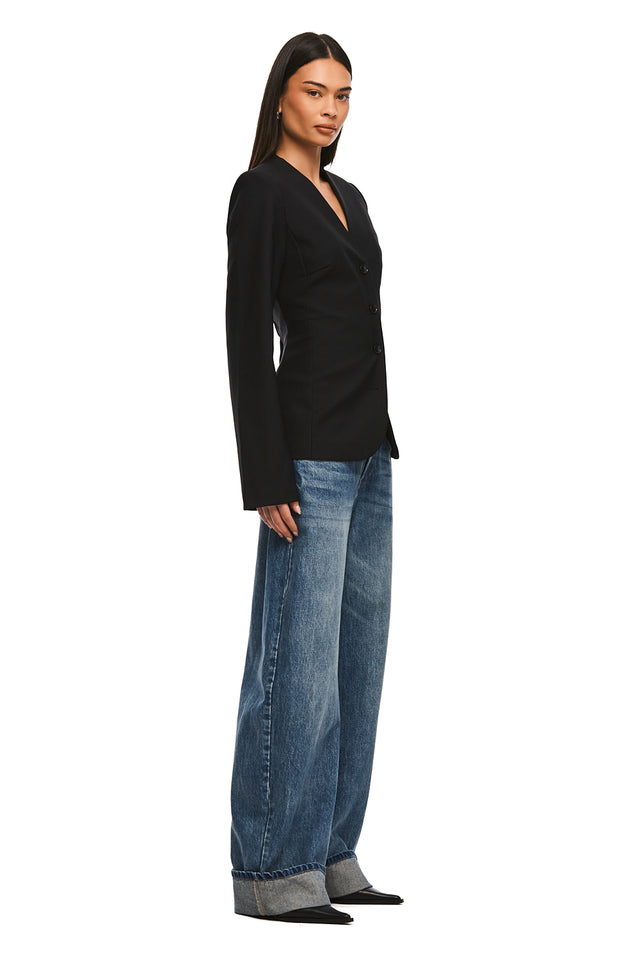 THE CELINE COLLARLESS BLAZER 