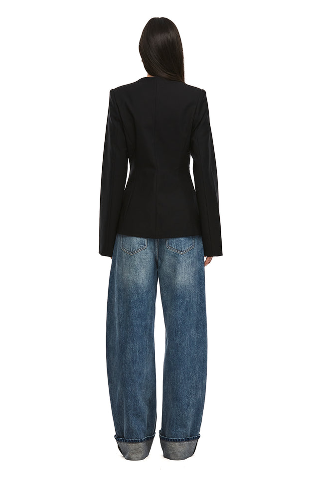 THE CELINE COLLARLESS BLAZER 