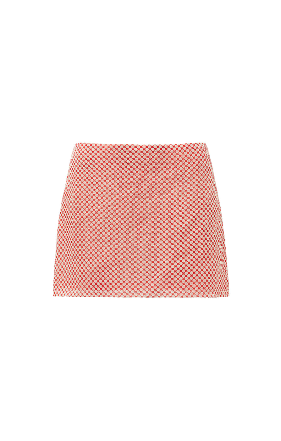 THE DAISY RED SPOT MINI SKIRT | GHOST
