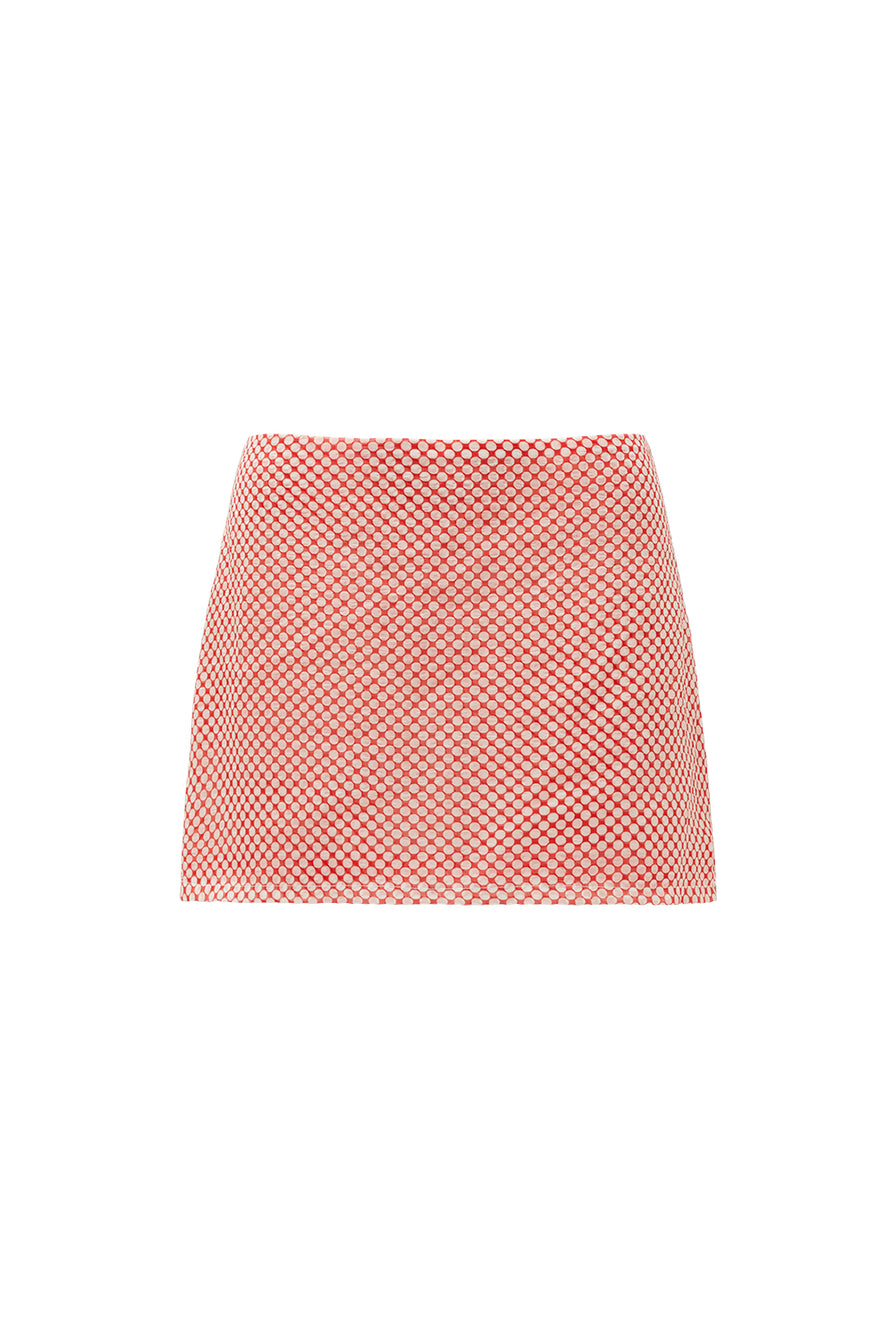 THE DAISY RED SPOT MINI SKIRT | GHOST