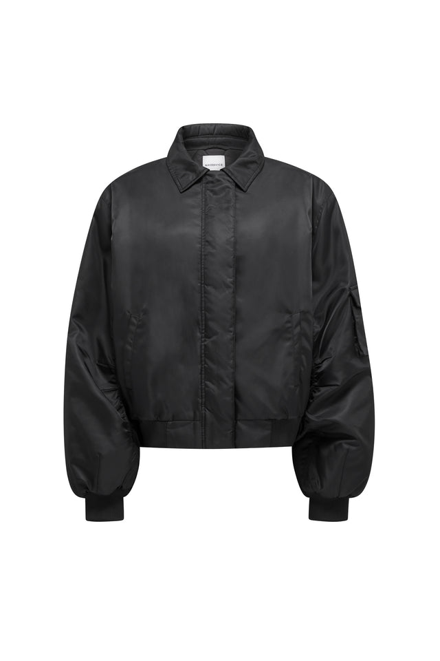THE DAMON BLACK BOMBER JACKET 