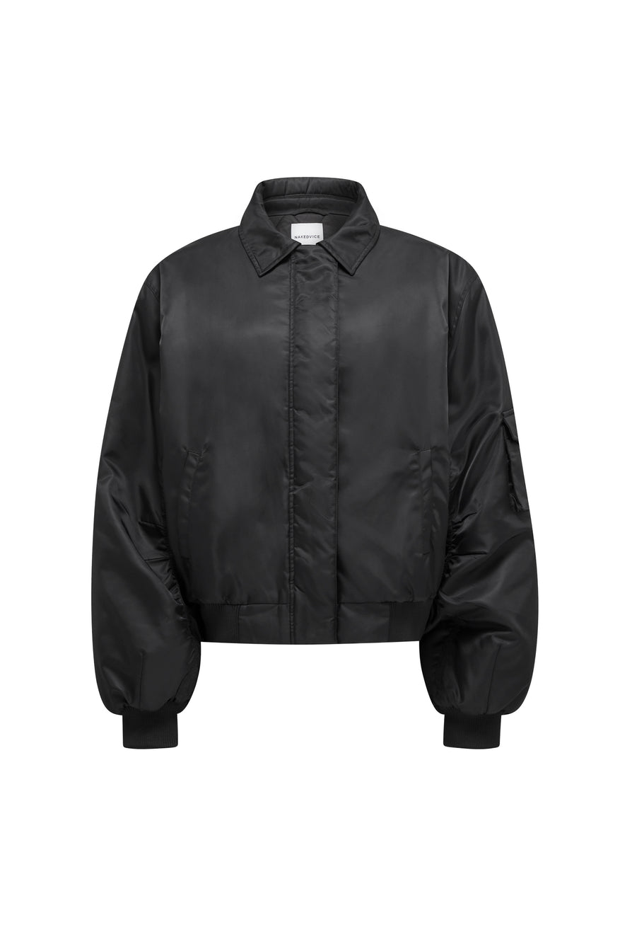 THE DAMON BLACK BOMBER JACKET | GHOST