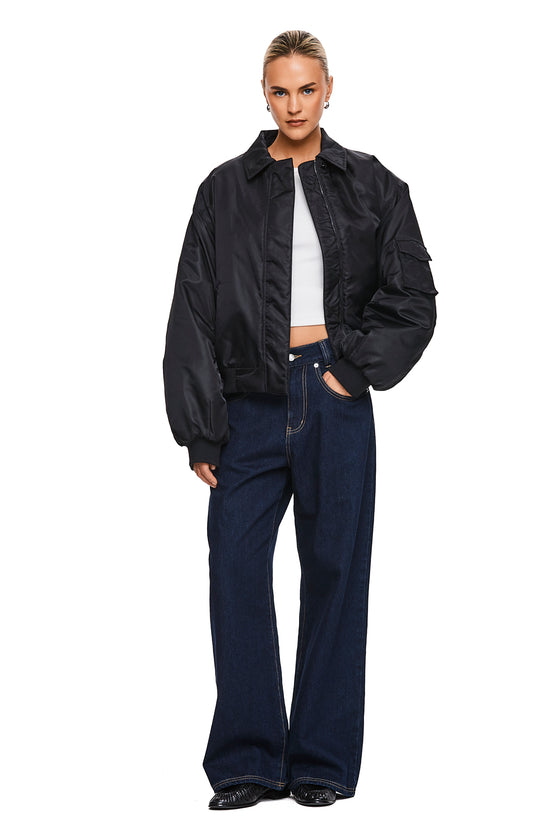 THE DAMON BLACK BOMBER JACKET