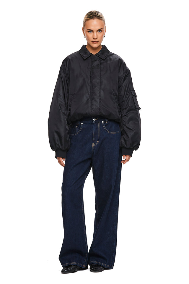 THE DAMON BLACK BOMBER JACKET 