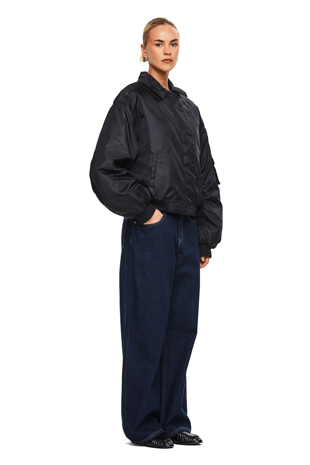 THE DAMON BLACK BOMBER JACKET 