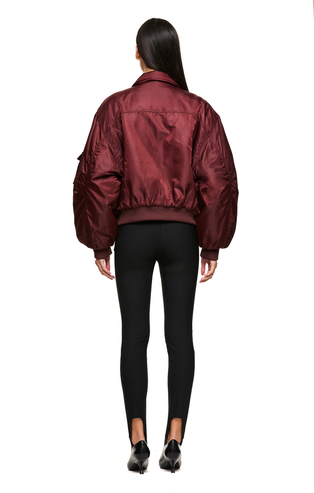 THE DAMON BURGUNDY BOMBER JACKET 