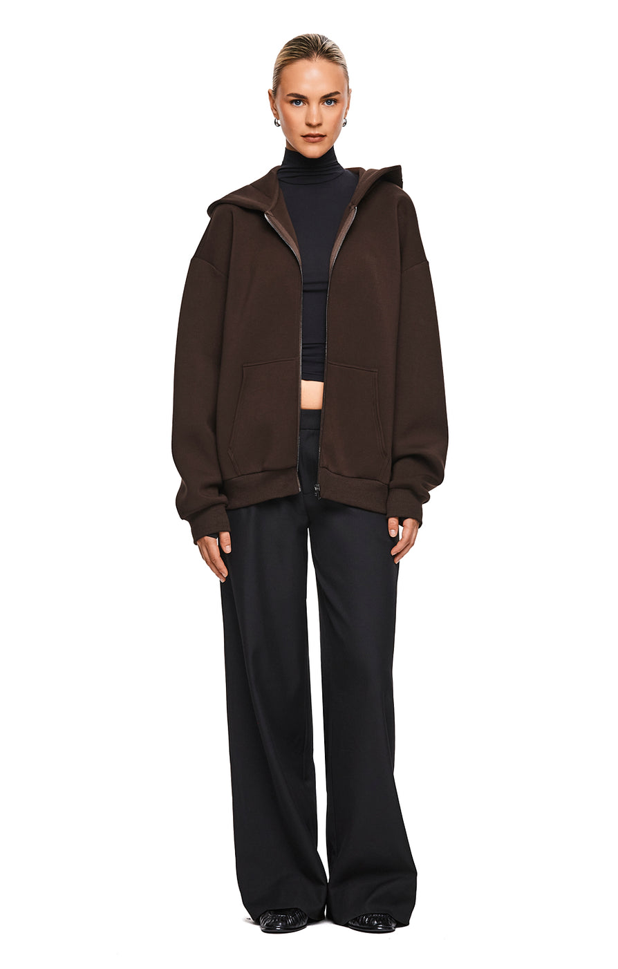 THE DARIA COFFEE HOODIE | MODEL