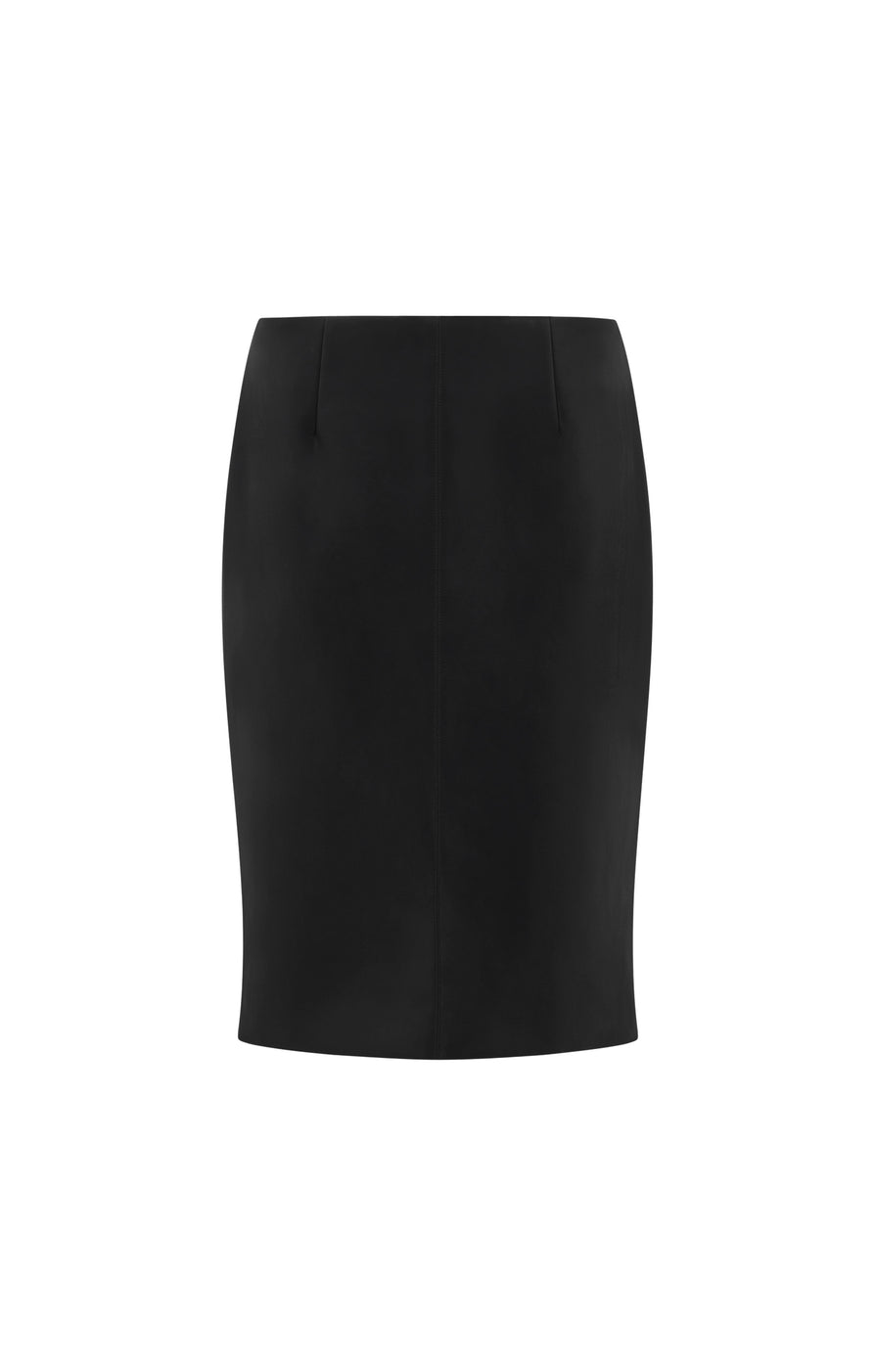 THE DEMPSEY BLACK MIDI SKIRT | GHOST