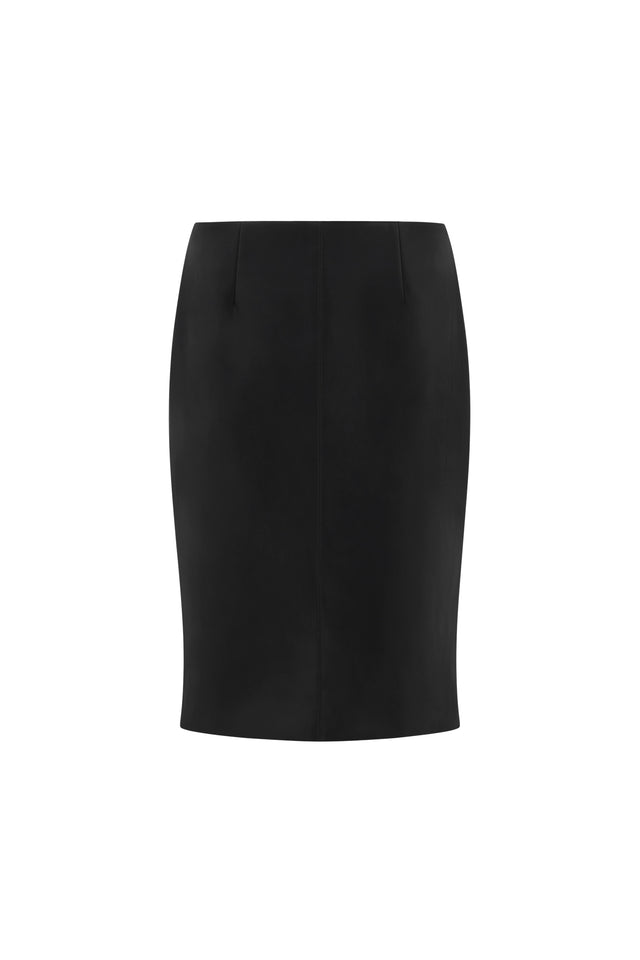 THE DEMPSEY BLACK MIDI SKIRT 