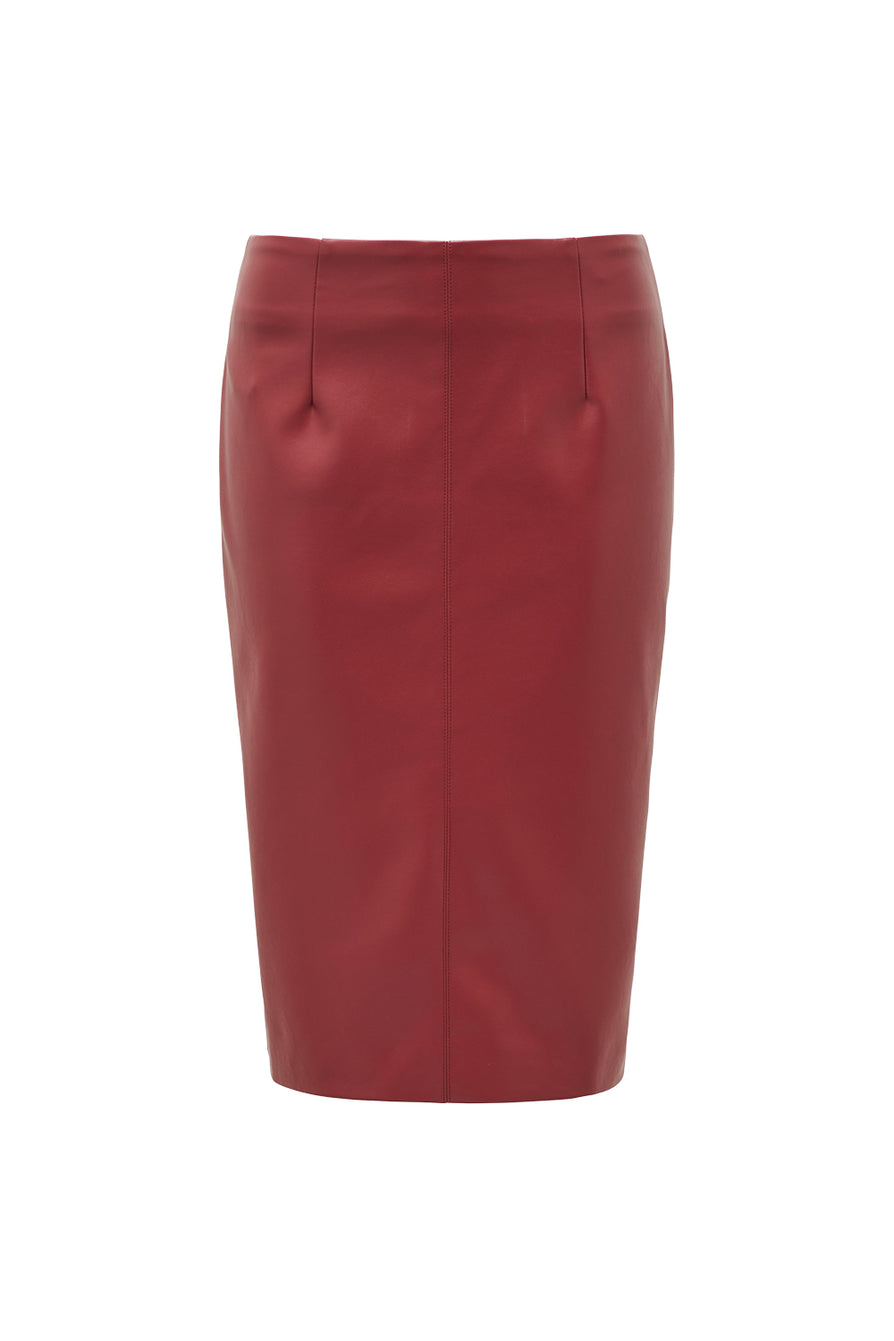 THE DEMPSEY RED MIDI SKIRT | GHOST