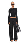 THE DOVE BLACK LONG-SLEEVE TOP | model