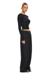 THE DOVE BLACK LONG-SLEEVE TOP | model