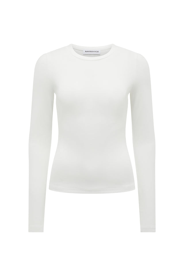 THE DOVE WHITE LONG-SLEEVE TOP
