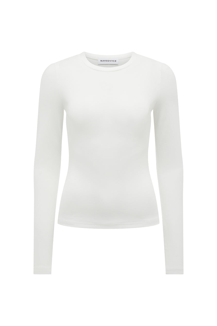 THE DOVE WHITE LONG-SLEEVE TOP