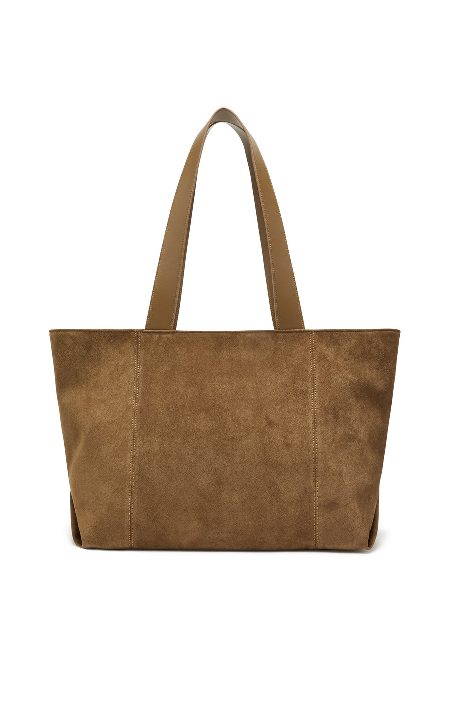 THE GINA MOCHA SUEDE BAG | GHOST