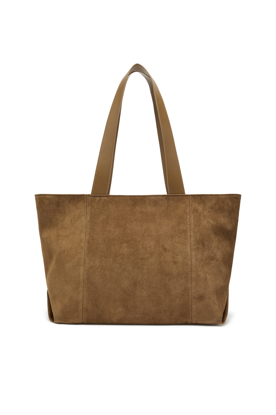 THE GINA MOCHA SUEDE BAG | GHOST